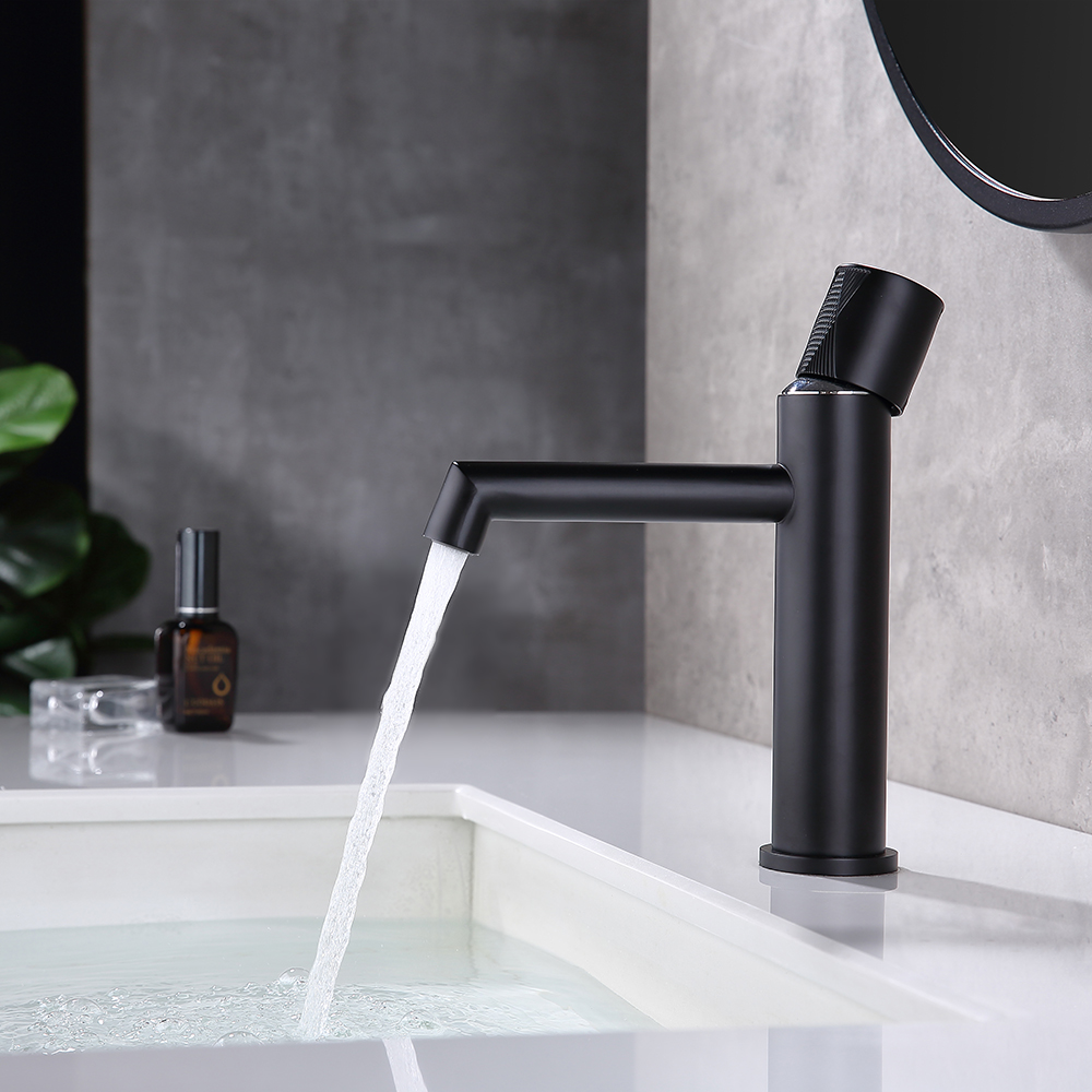 

Matte Black 1-Hole Sink Faucet Single Handle Brass