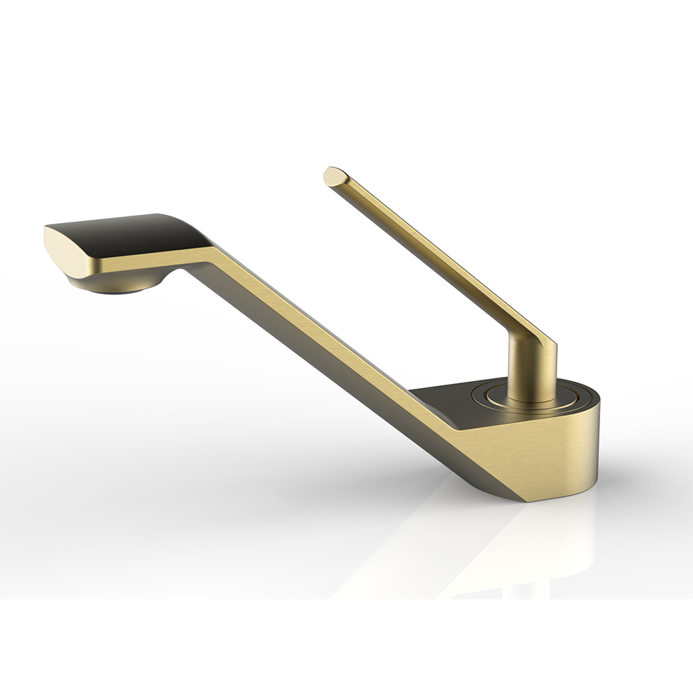 Brushed Gold Aerated Stream Single Lever Handle Basin Tap Solid Brass