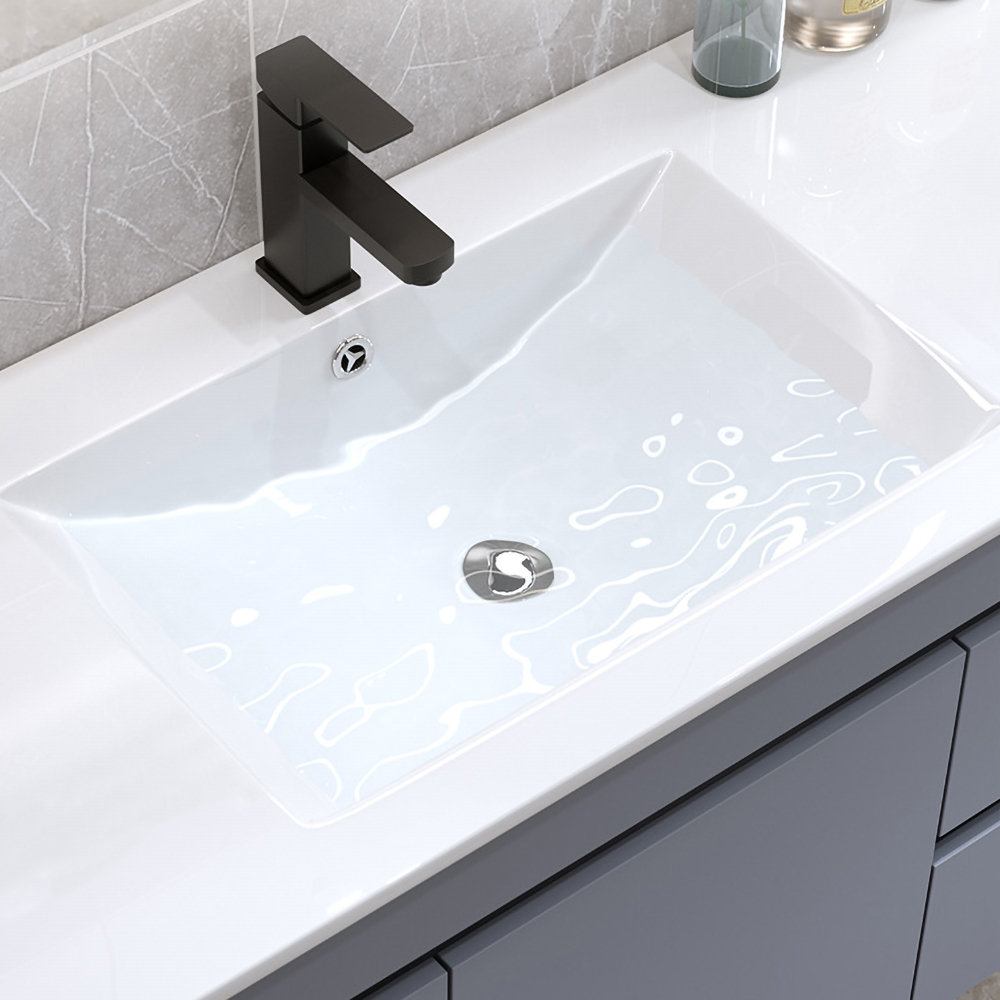 36" Floating Bathroom Vanity Single Ceramic Sink Wall Mounted Cabinet