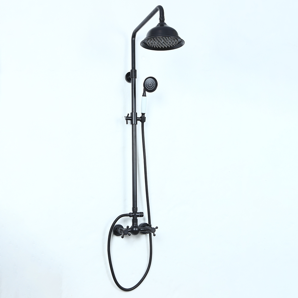 Chester Rainfall Showerhead with Handheld Shower Exposed Shower Set Antique Black