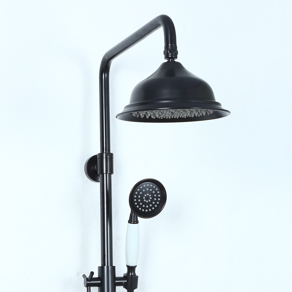 Chester Rainfall Showerhead with Handheld Shower Exposed Shower System Antique Black