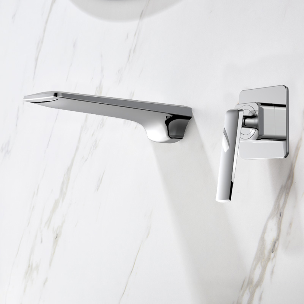 

Waterfall Wall Mounted Chrome Bathroom Sink Faucet Single Handle