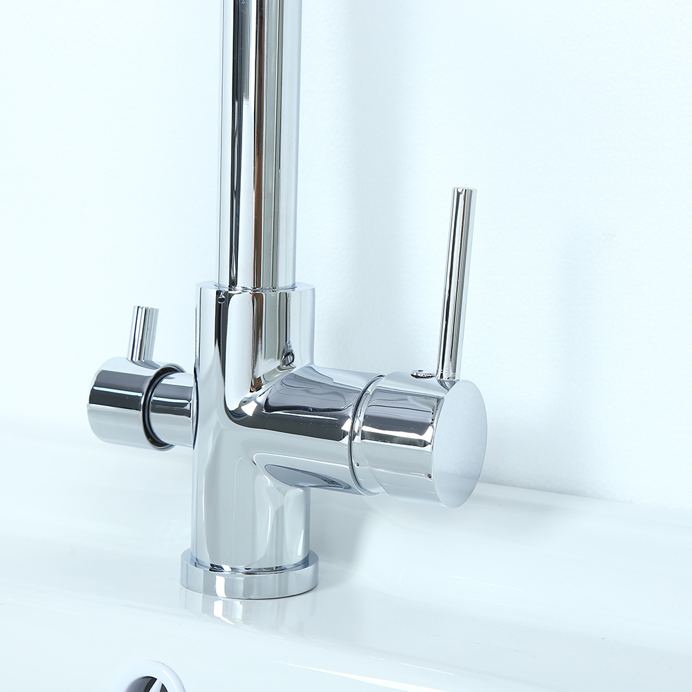 Commercial Pull Down Kitchen Tap with Water Filter & Pot Filler 3 in 1 Chrome