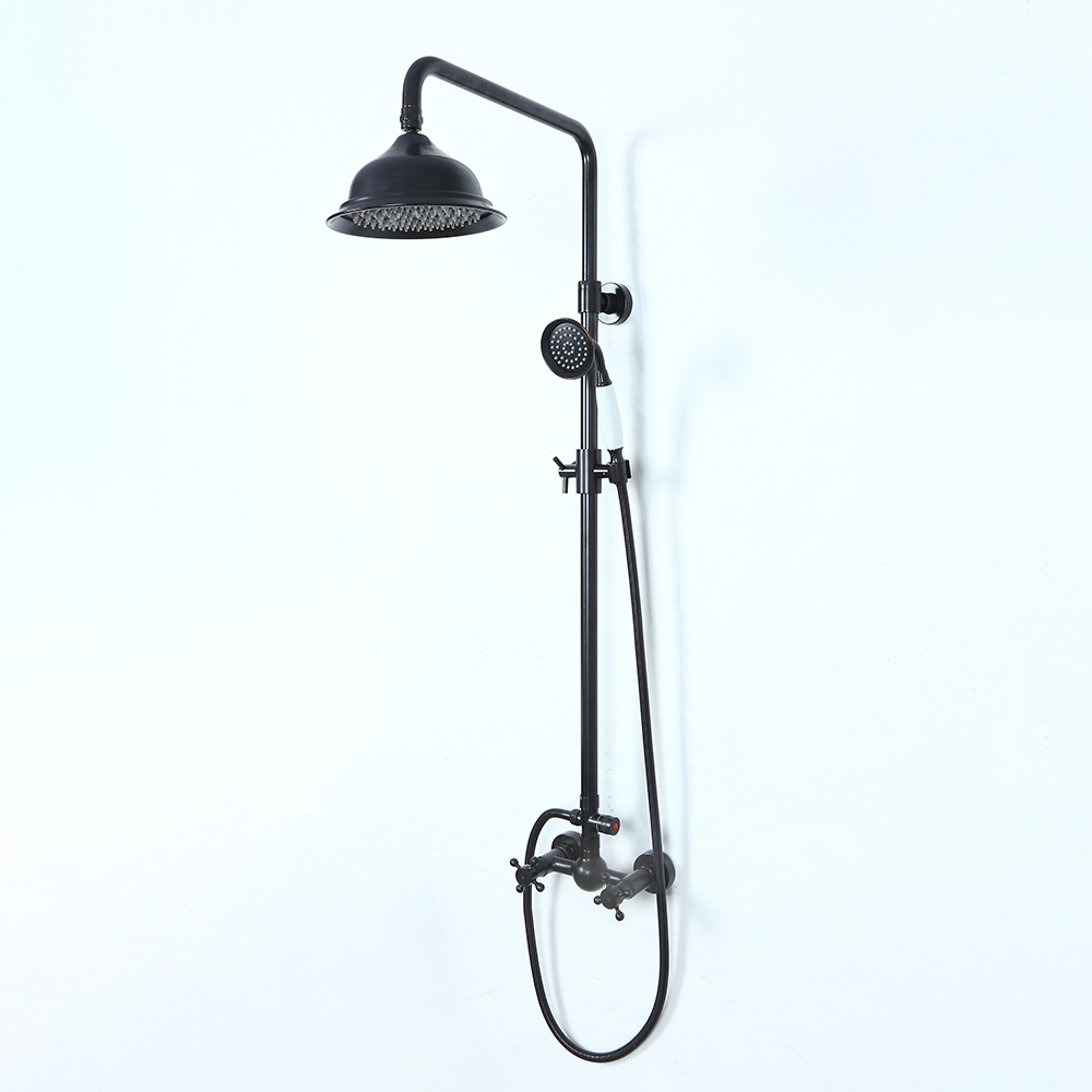 Chester Rainfall Showerhead with Handheld Shower Exposed Shower System Antique Black