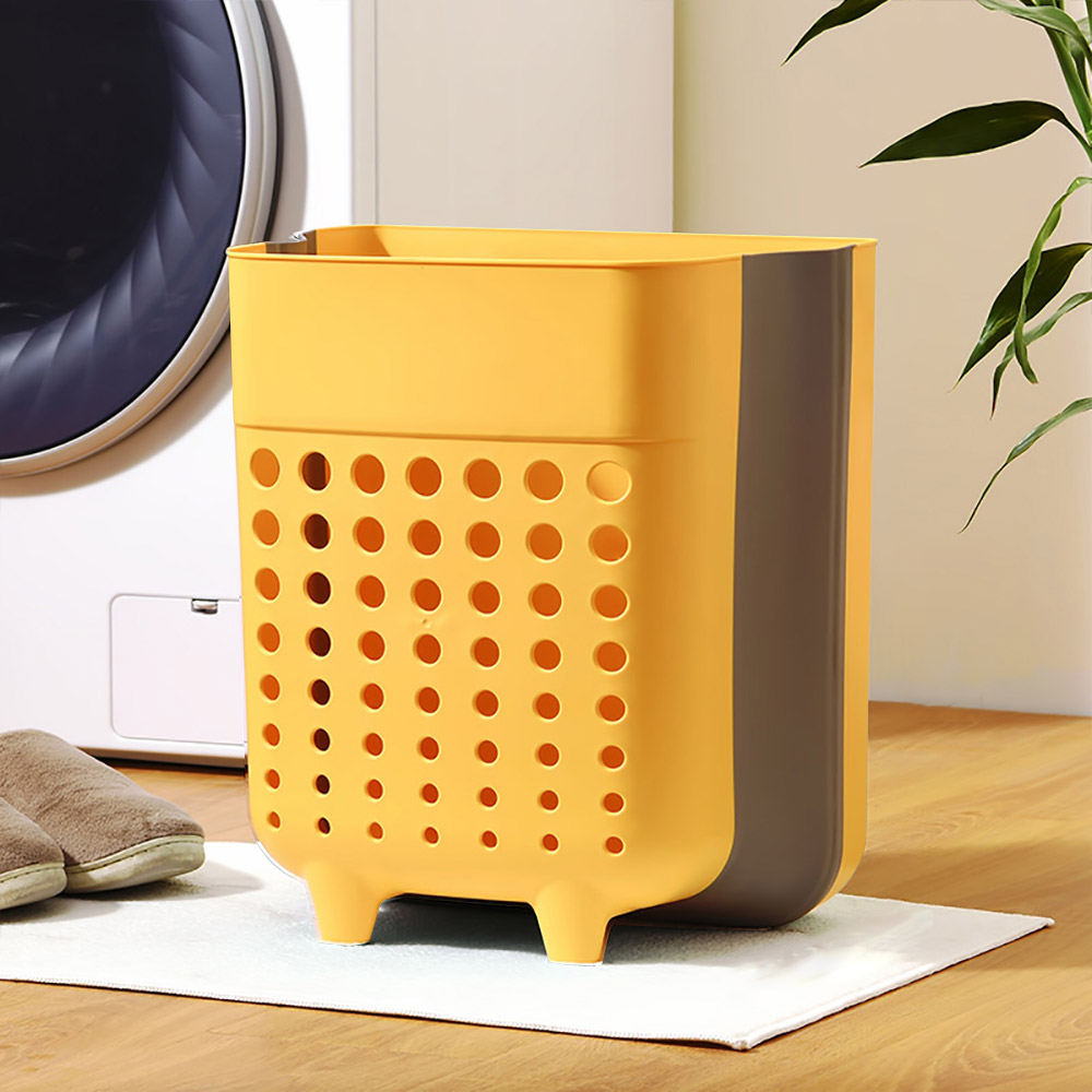 

Soft Foldable Wall Mounted Laundry Basket Yellow