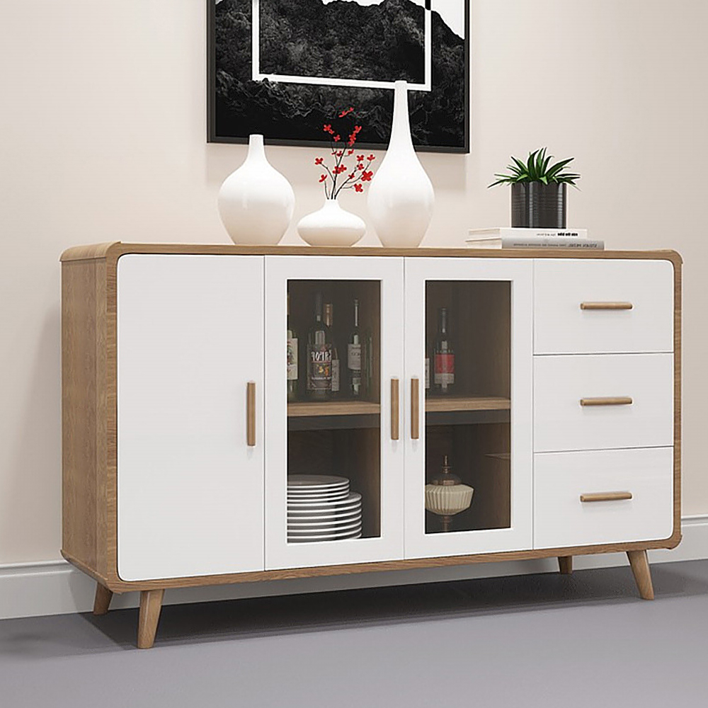 

Natural Sideboard Buffet with Doors & Drawers & Shelves in Large
