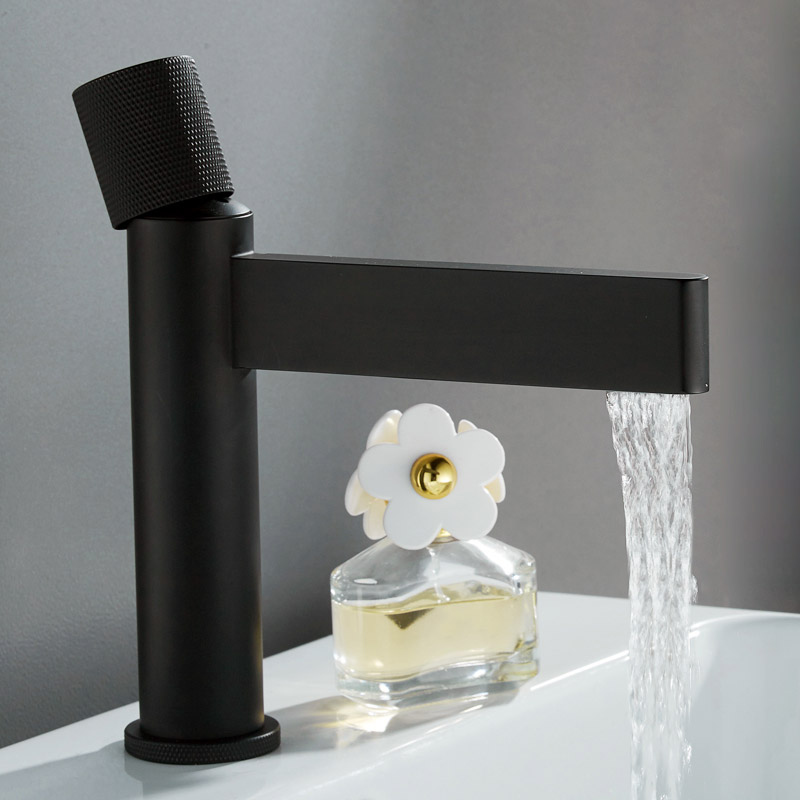 

Waterfall Bathroom Sink Faucet in Matte Black Solid Brass Single Handle