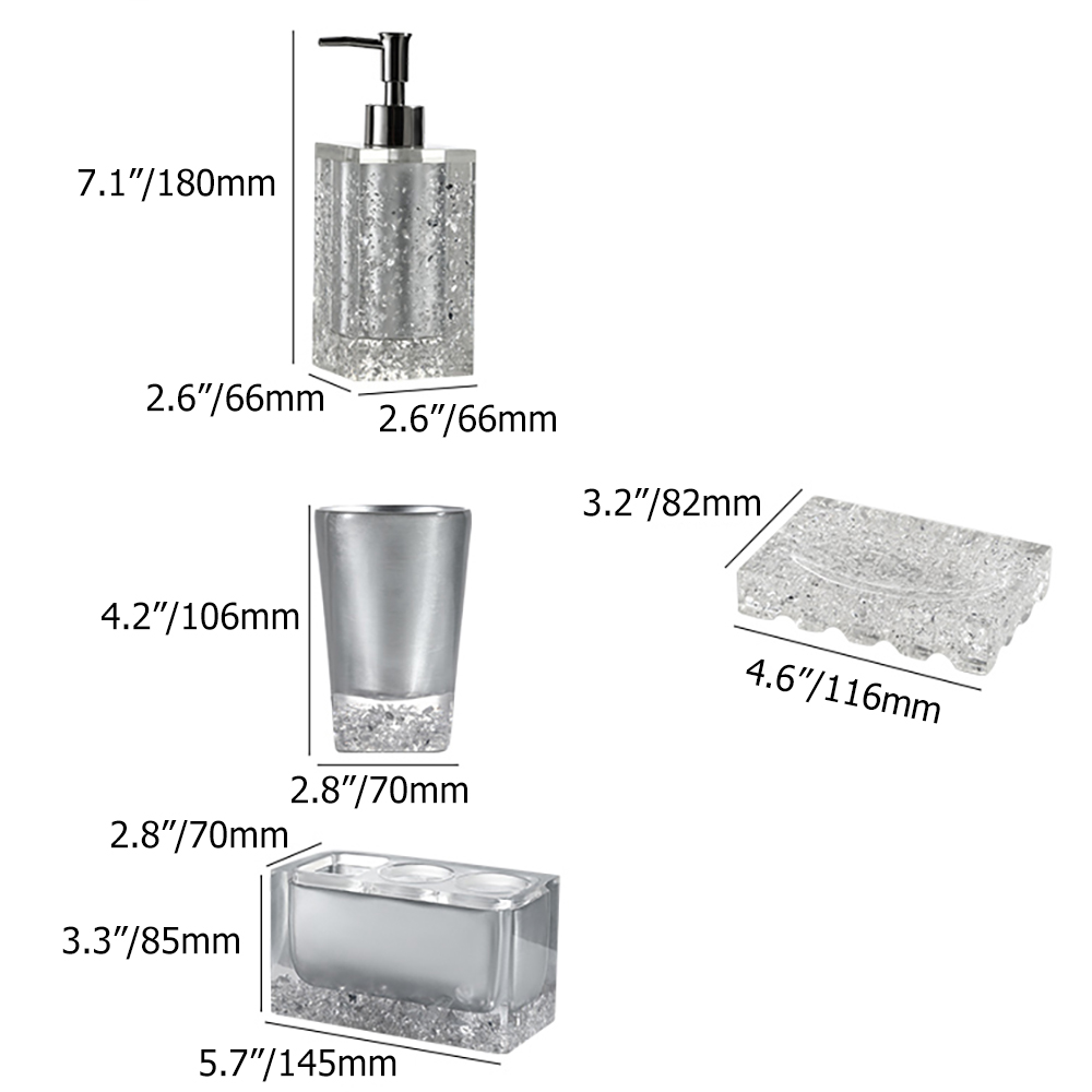 Modern Luxury Countertop Bathroom Accessories SetHomary