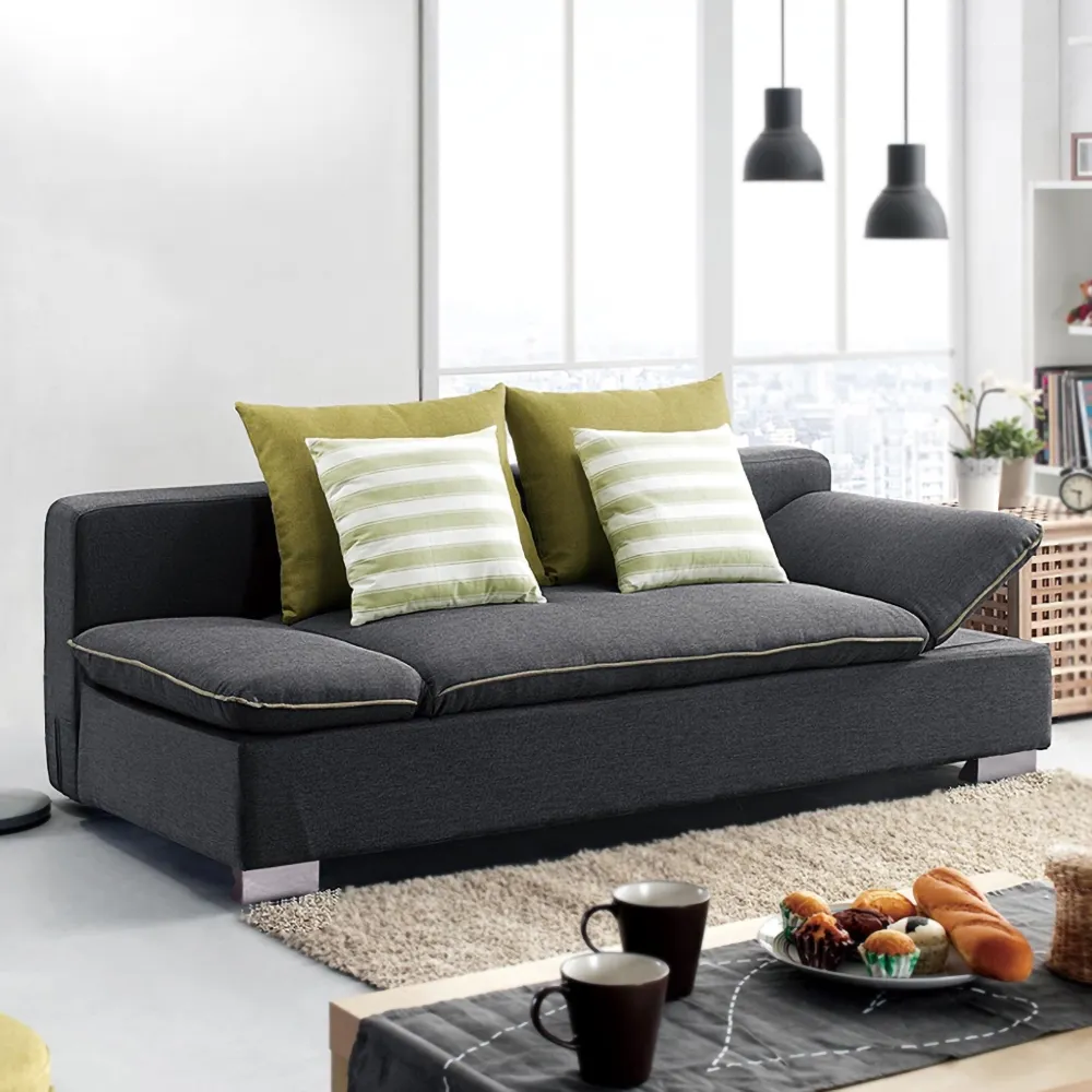 

Full Sleeper Sofa Black Upholstered Convertible Sofa with Storage 3 Function