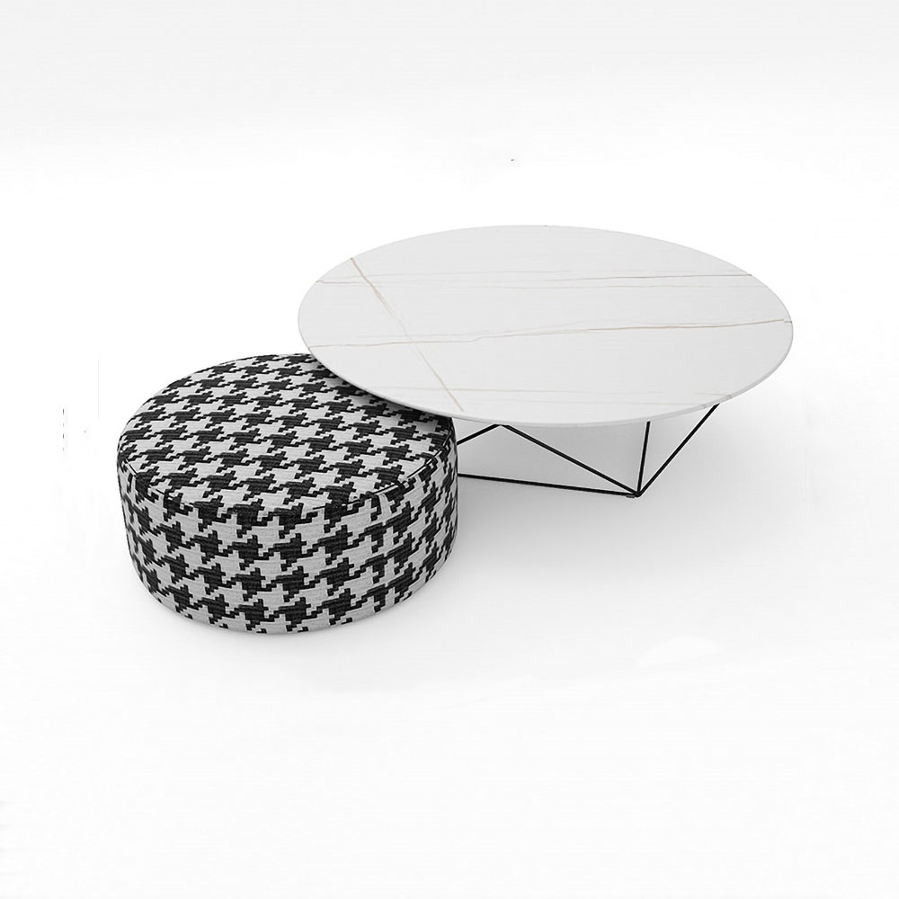 Modern Coffee Table Set White Ottoman Coffee Table 2PieceHomary