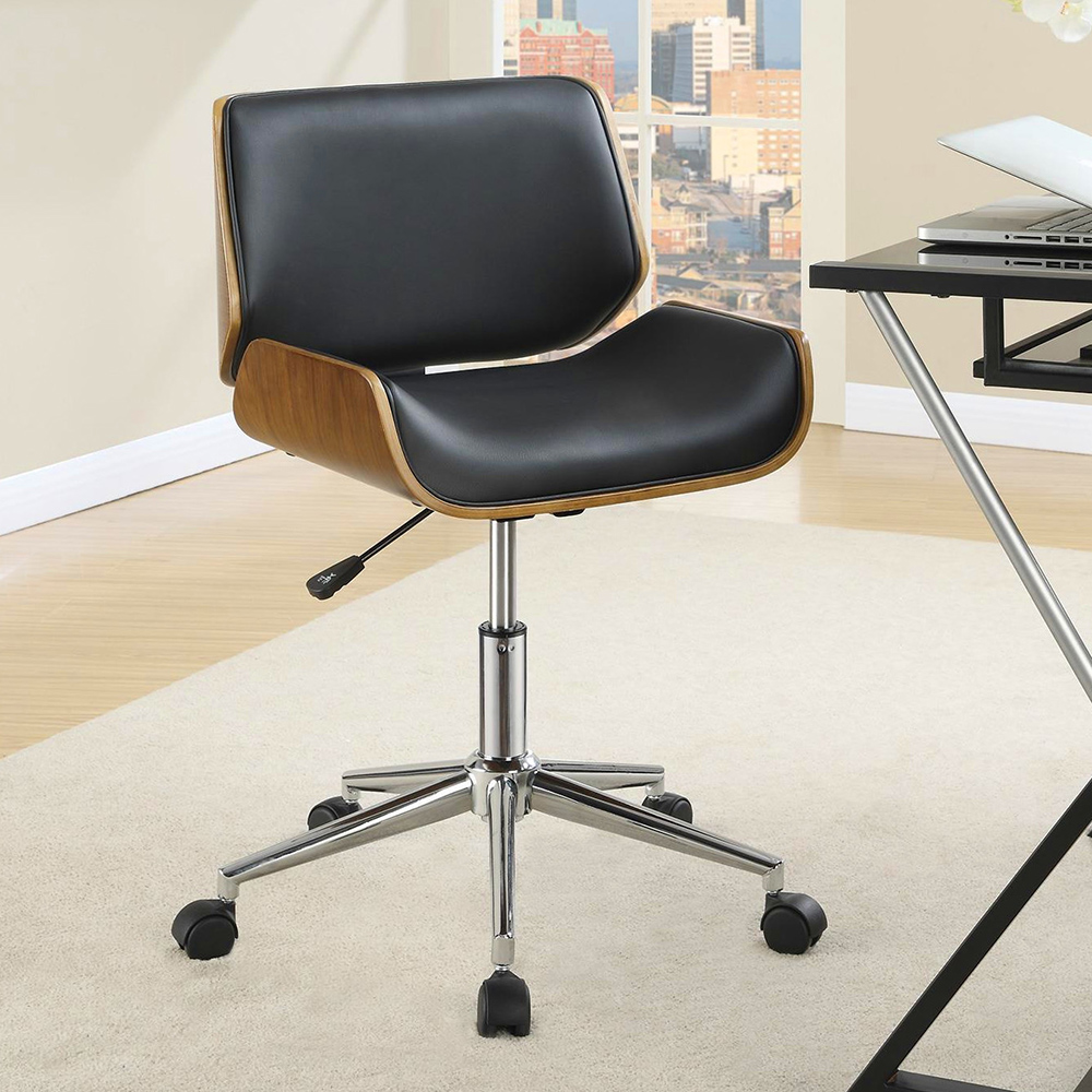 Modern Leather Task Chair for Desk Upholstered Swivel Office Chair
