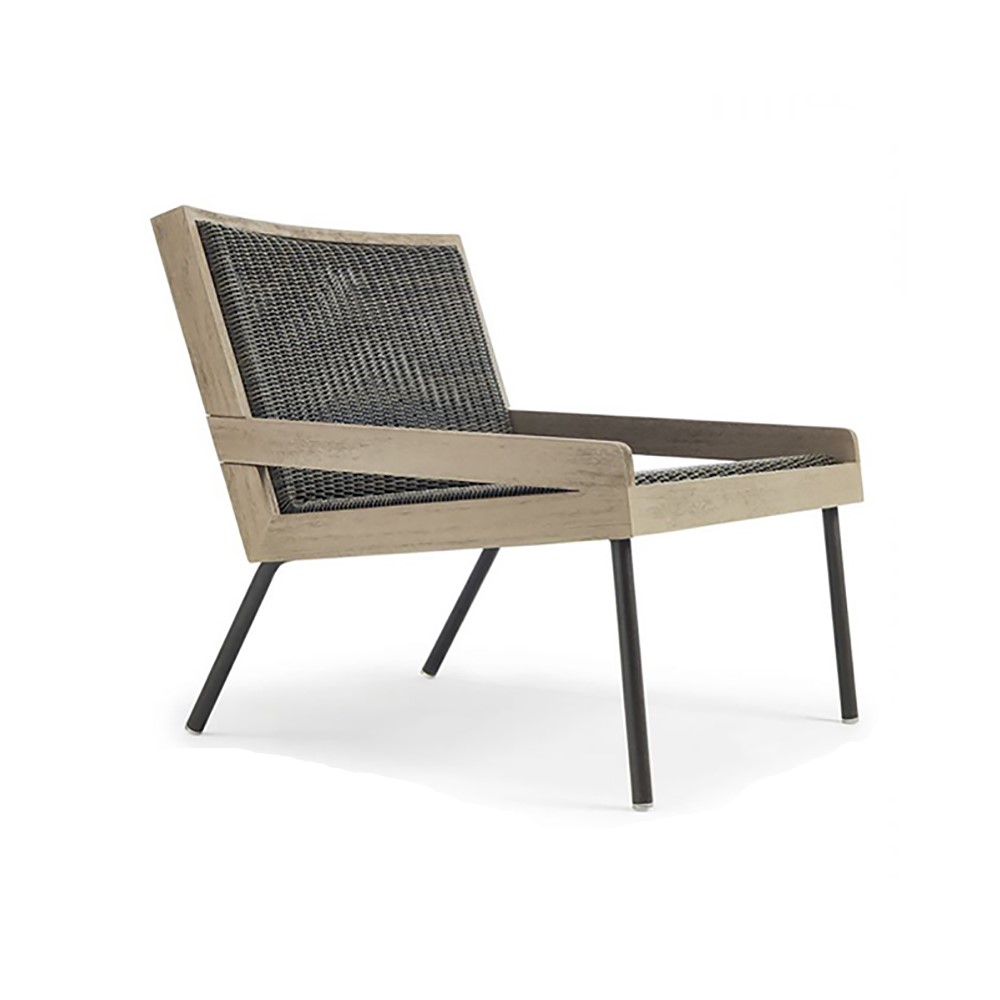 Fauteuil d'appoint de patio avec cadre en bois de teck et dossier en rotin tisséHomary Fauteuil d'appoint de patio avec cadre en bois de teck et dossier en rotin tisséHomary