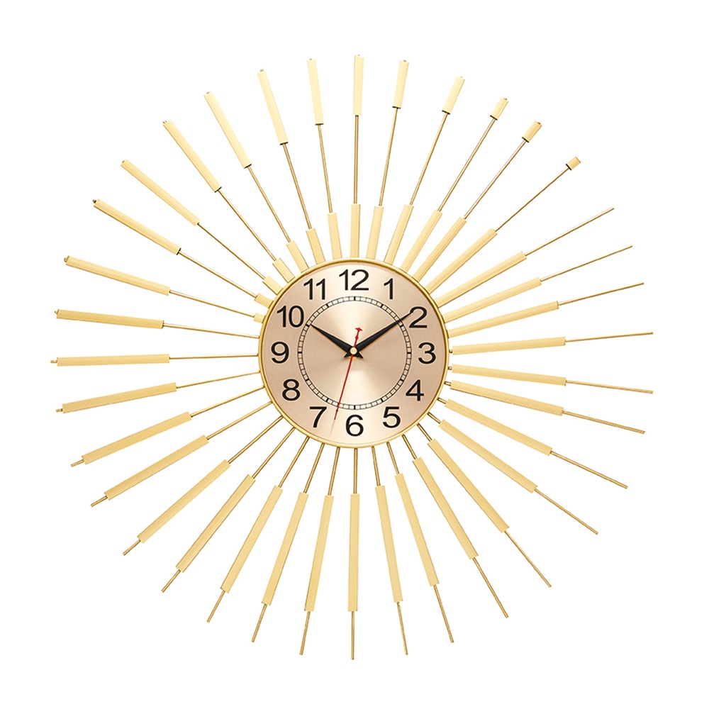 24" Modern Oversized Golden Wall Clock with Helical Shape Metal Frame