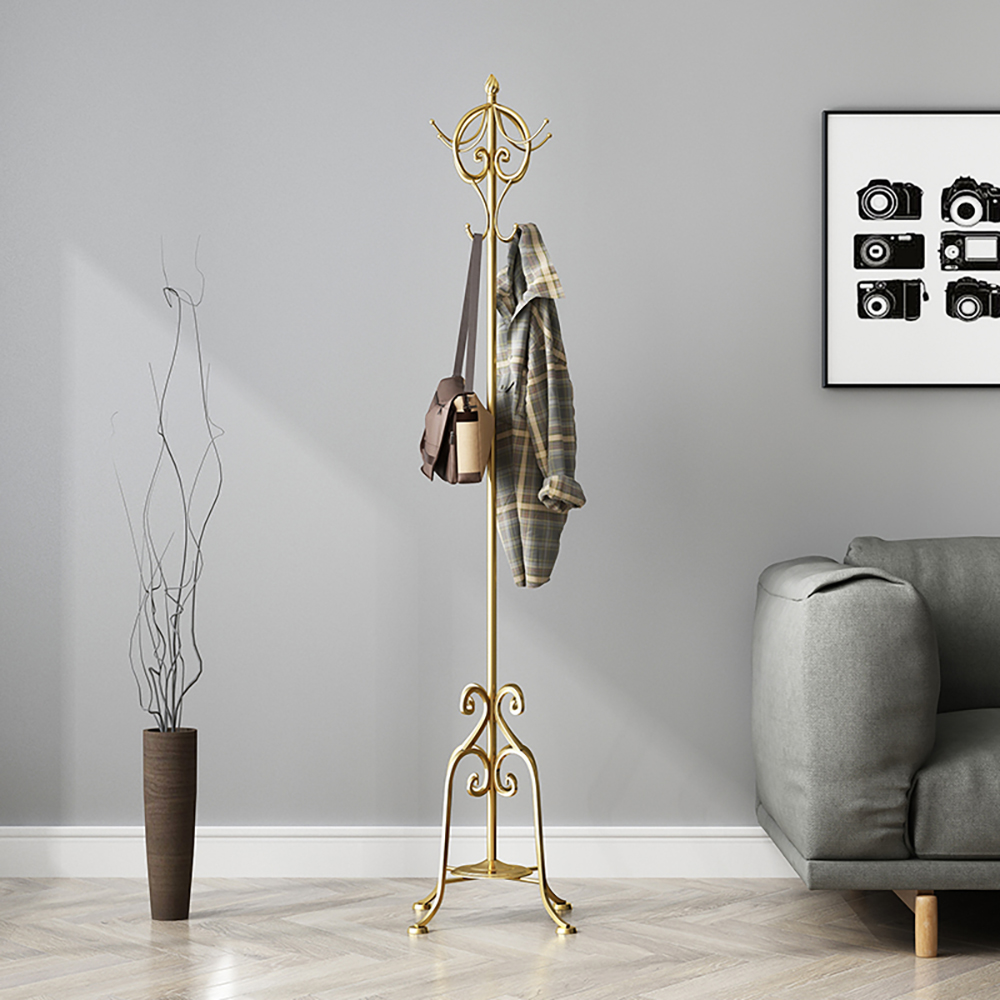 

Black/Gold Modern Metal Coat Rack Freestanding 67''-Gold