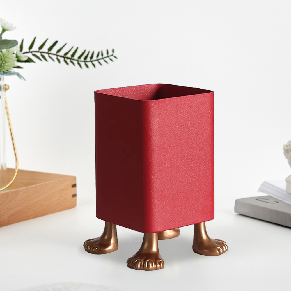 Contemporary Tall Pencil Holder For Desk In Red