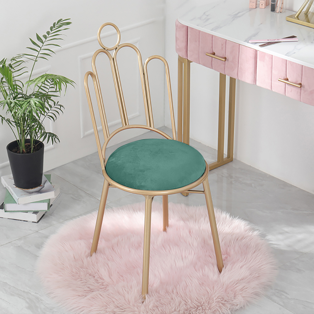 

Gold Dining Chair High Back Upholstered Velvet Dining Chair Set of 2 in Green