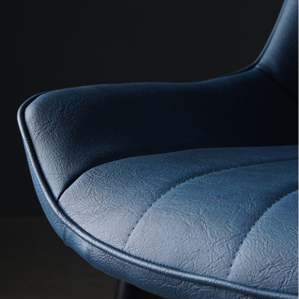 Moderne blaue Esszimmer-Stühle PU-Leder gepolstert Satz von 2
