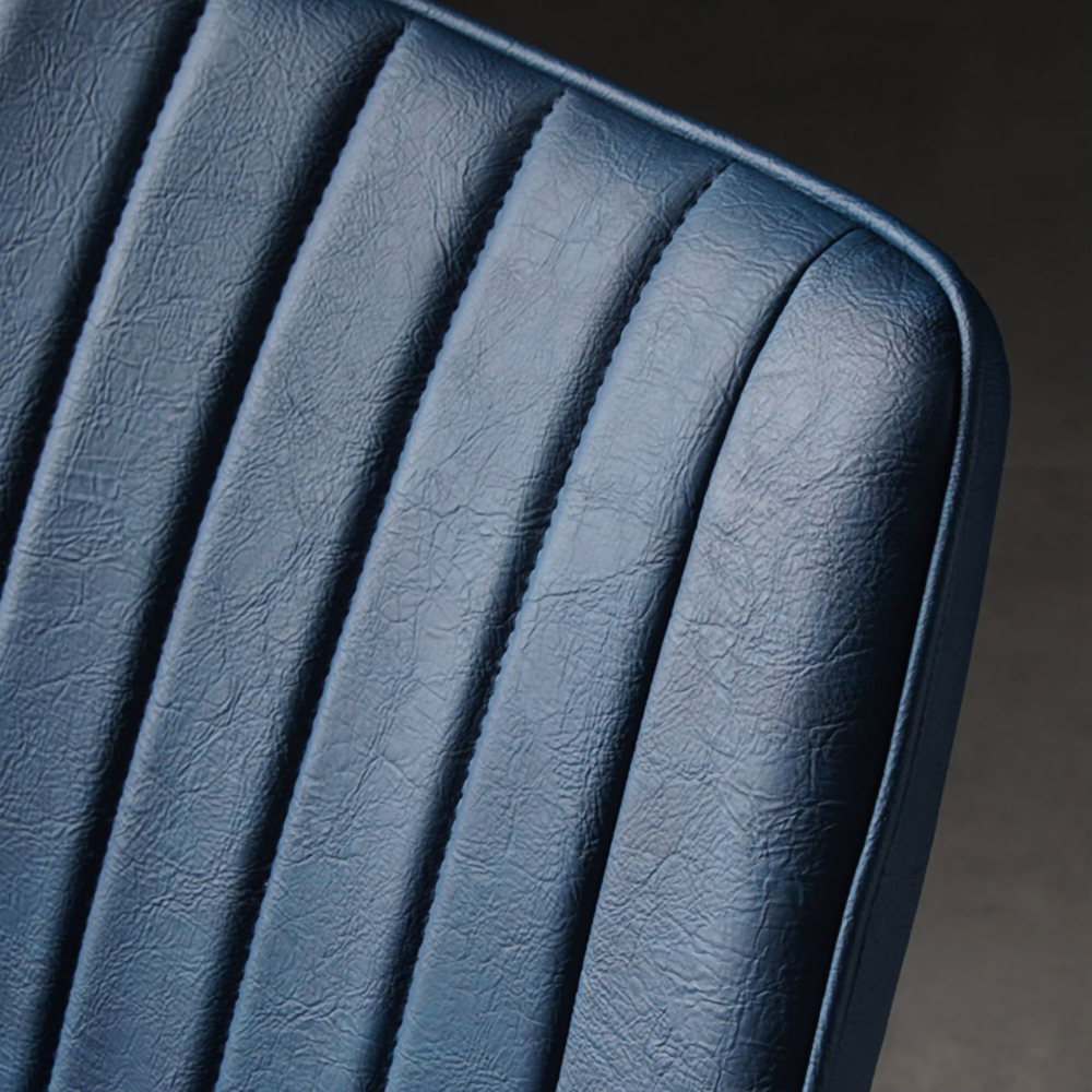 Juego de 2 sillas de comedor tapizadas de piel sintética, color azul