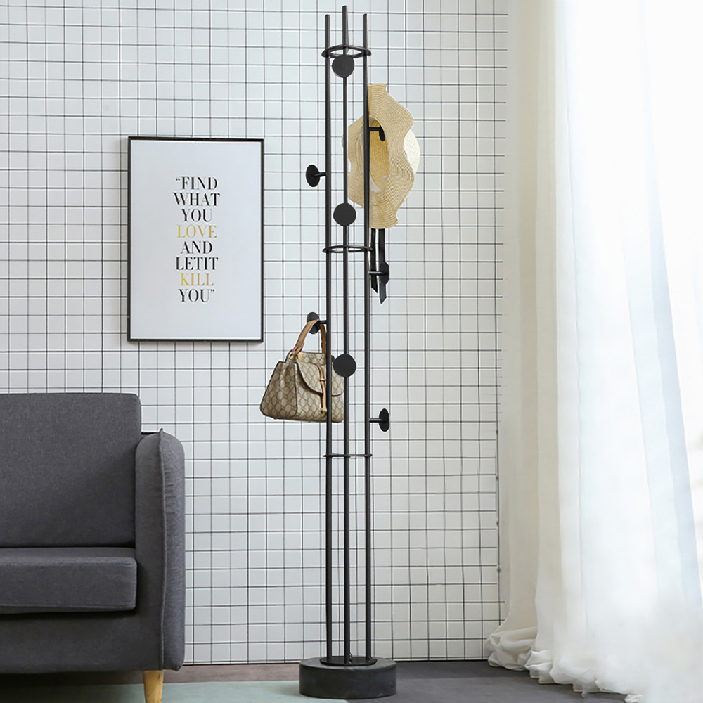 

Modern Black Coat Rack with Round Hook