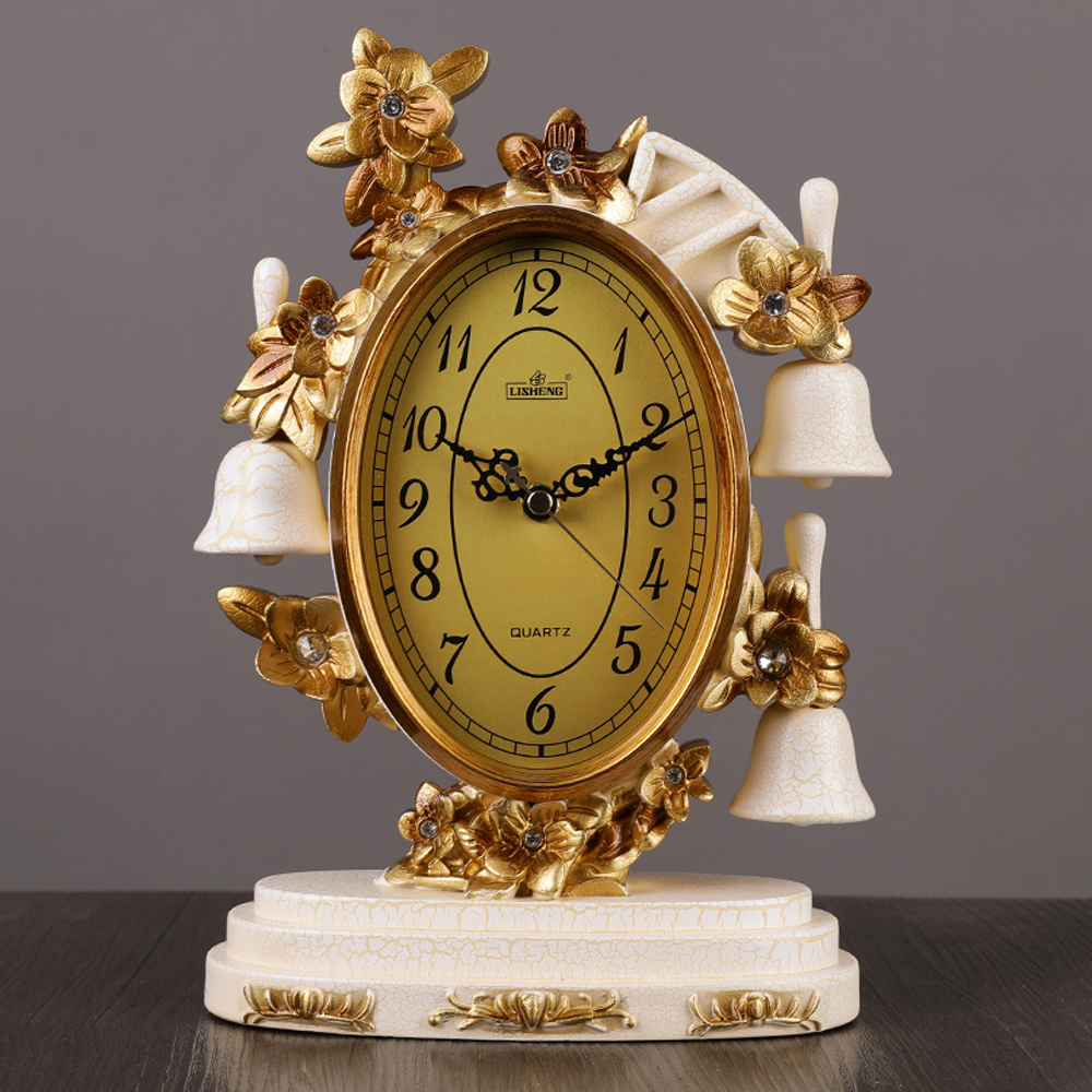 

European Retro Style Arabic Digital Clock with Exquisite Carving Design
