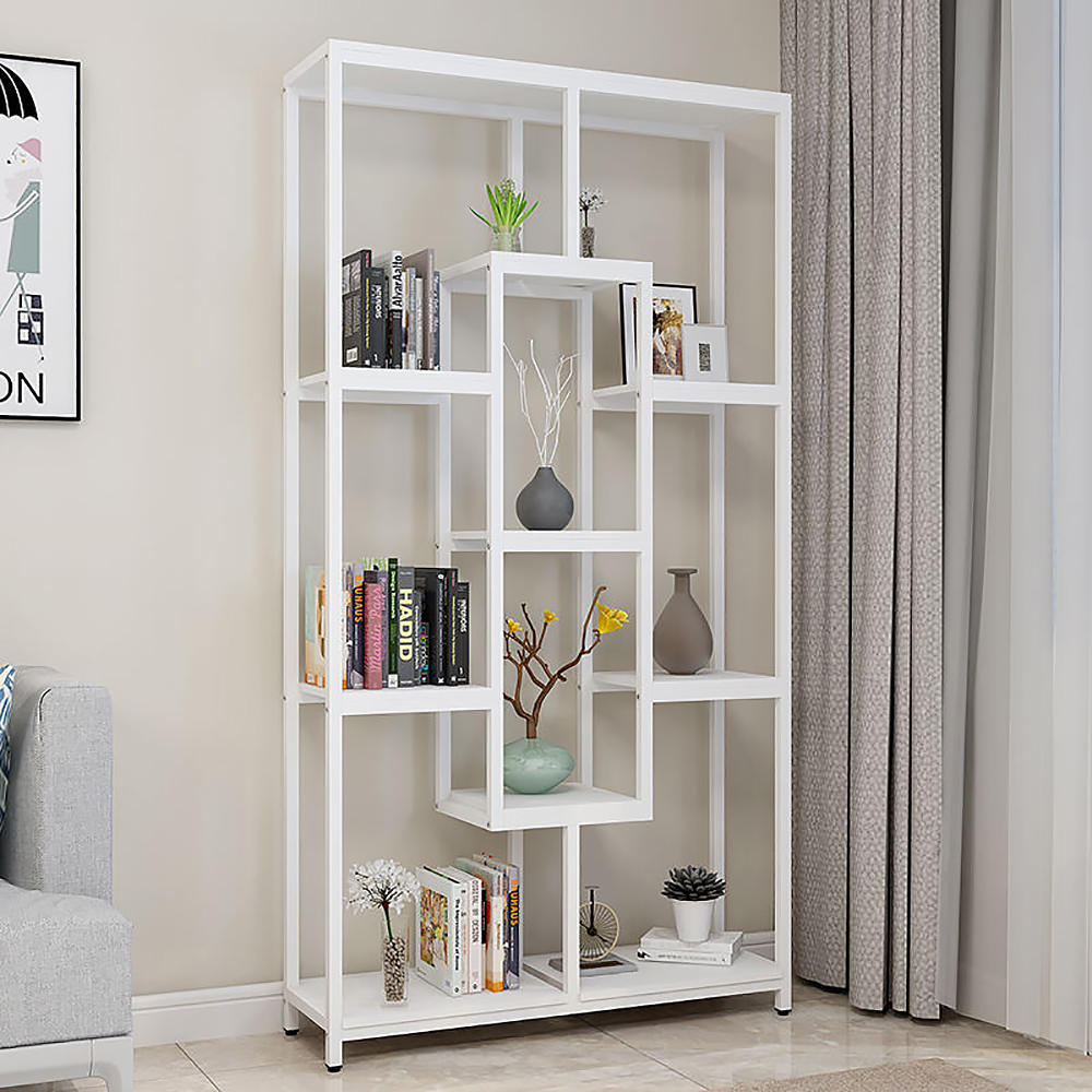 Contemporary Geometric Bookshelf in WhiteHomary