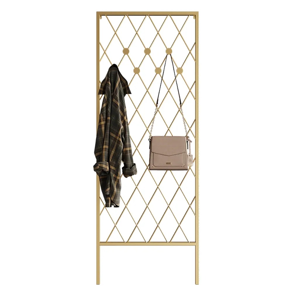Hallway Wall Mounted Corner Coat Stand in Metal with Hooks