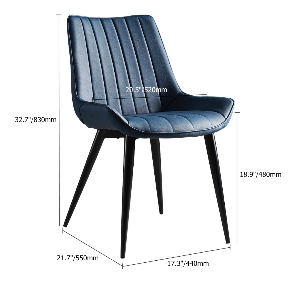 Modern Gray Dining Room Chairs PU Leather Upholstered Set of 2Homary