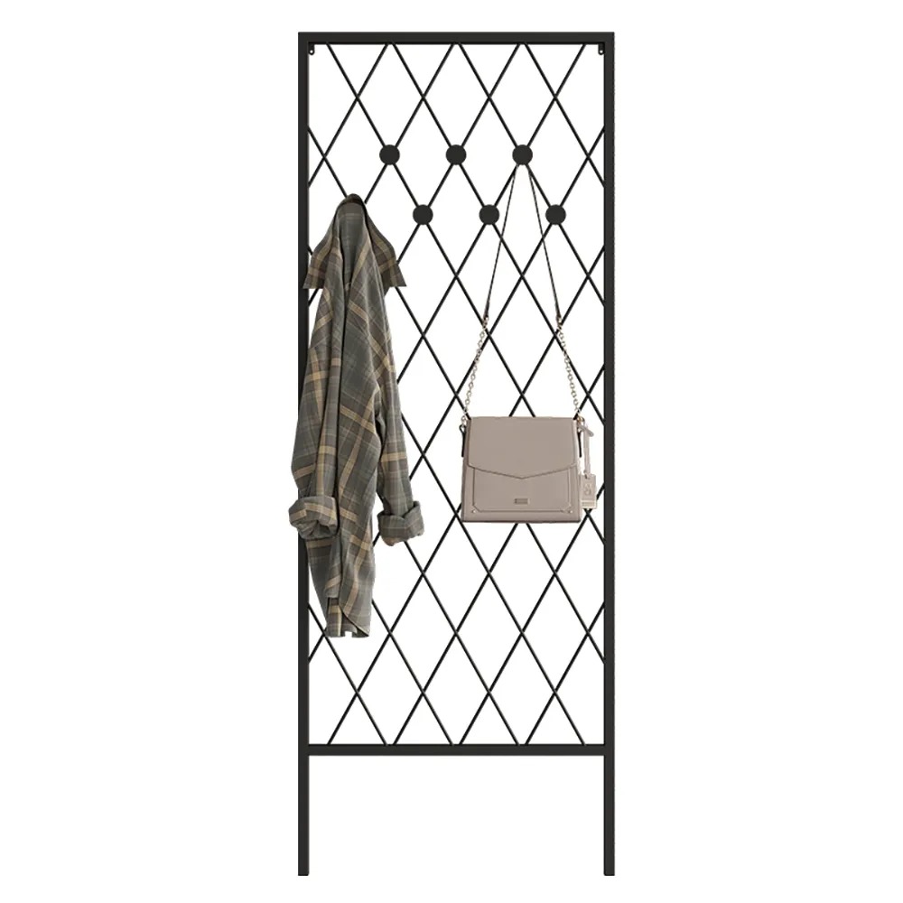 Hallway Wall Mounted Corner Coat Stand in Metal with Hooks