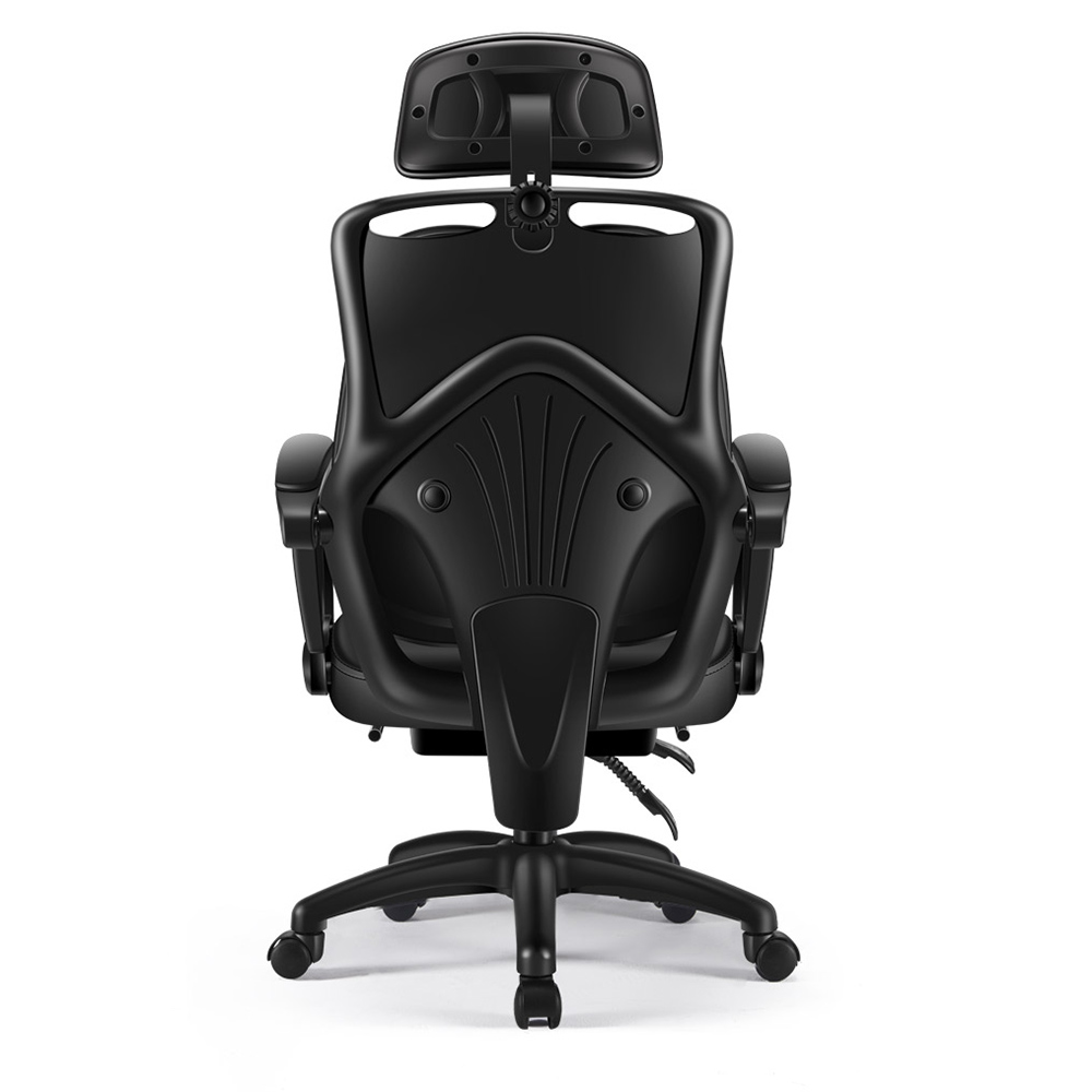 Chaise de bureau pivotante avec soutien lombaire et accoudoirs Chaise de travail en noir