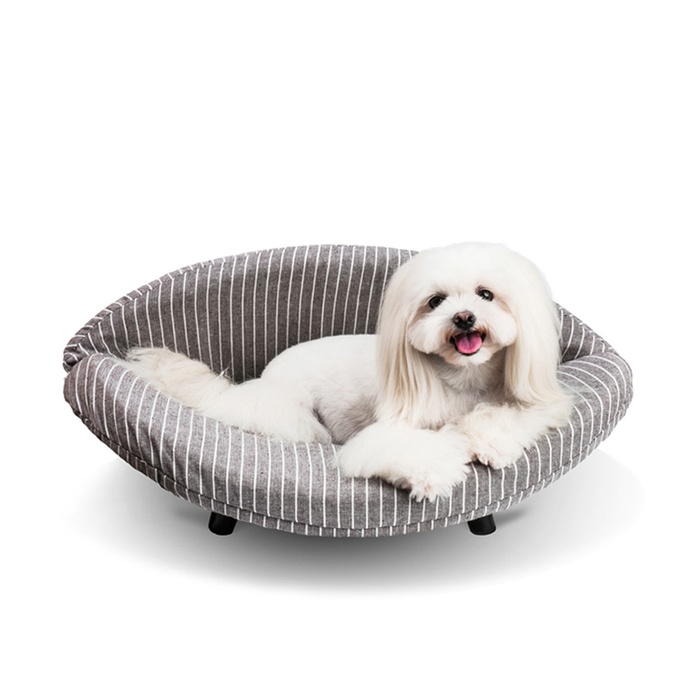 24.4"l X 16.5"w Modern Oval Curved Pet Bed For Dog & Cat Velvet Upholstered Plywood Shell
