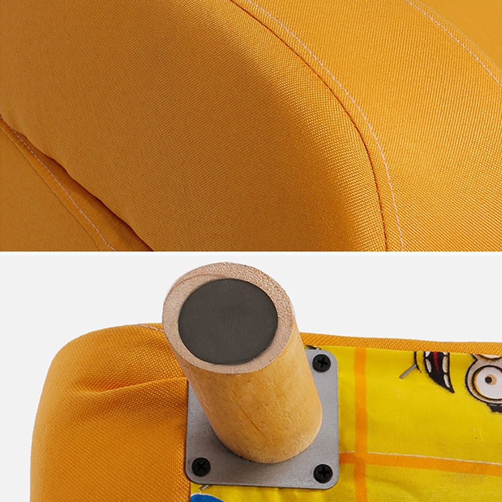 Modern Yellow Accent Chair with Cotton & Linen Upholstered and Pillow