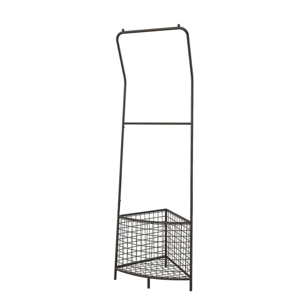 Corner Standing Cloth Rack with Cabinet Clothes Basket