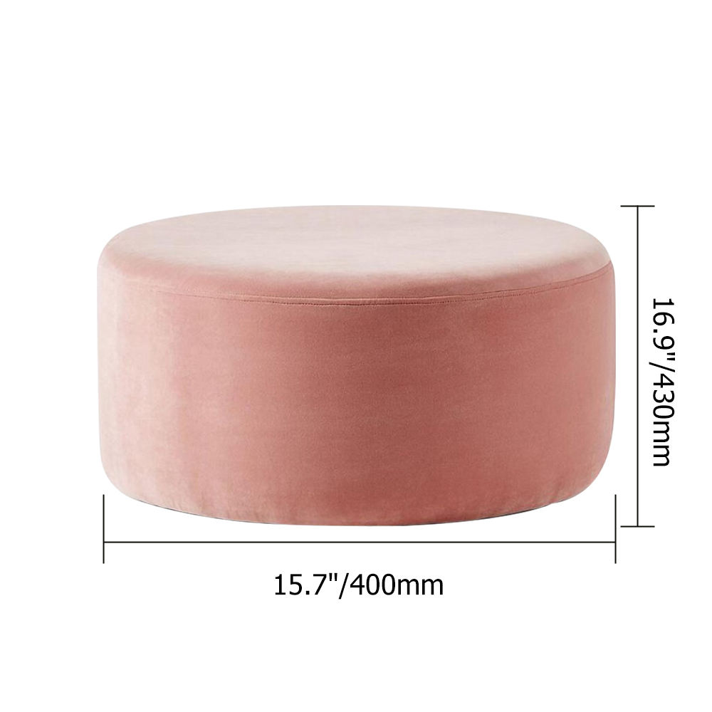Pink Round Velvet Ottoman Foam Ottoman Coffee Table Pouf