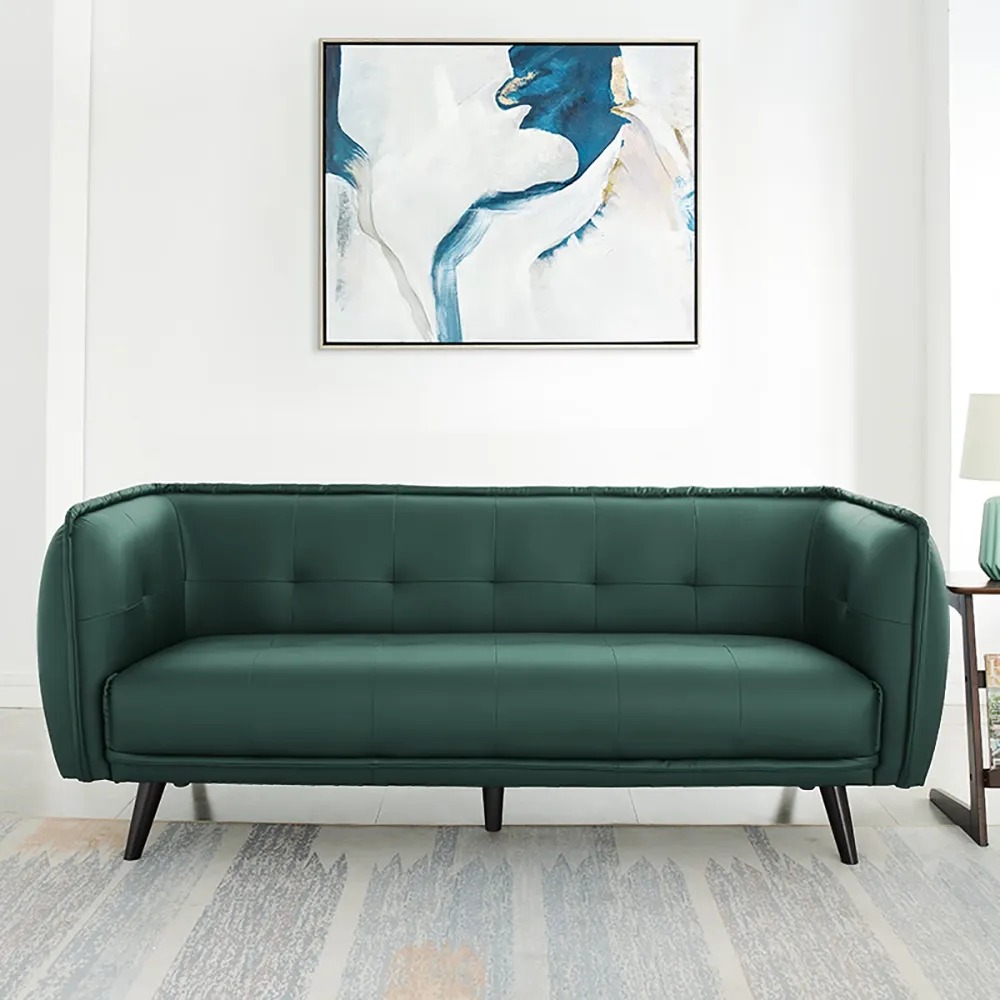 Green 81.1" Upholstered Sofa 3-seater Sofa Modern Luxury Sofa Solid Wood Legs