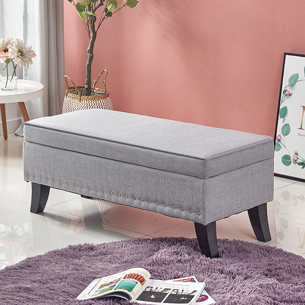 

Morden Flip Top Linen Bench with Storage 39'', Gray