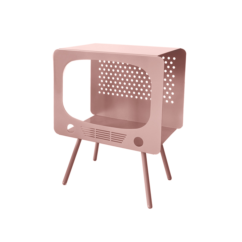 TV Sculpt Display Shelving Unique End Table in Pink