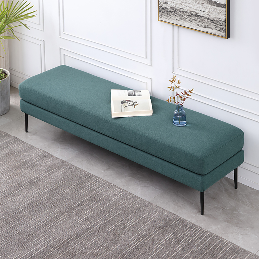 

47" Modern Upholstered Bench Green