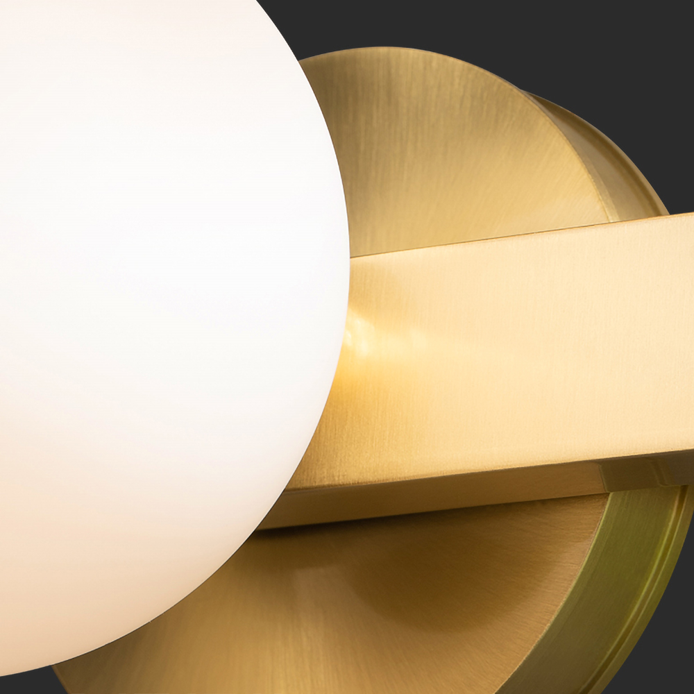 Modern LED White Glass Globe Vanity Light 2 Light Indoor Wall Light