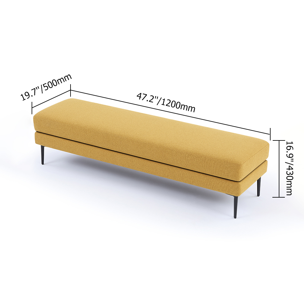 1200mm Modern Upholstered Bench Green