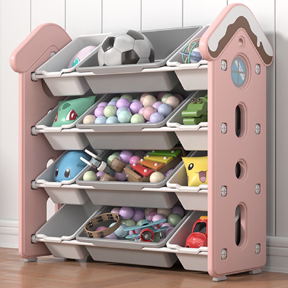

Large Kids' Storage House Toy Organizer in Pink