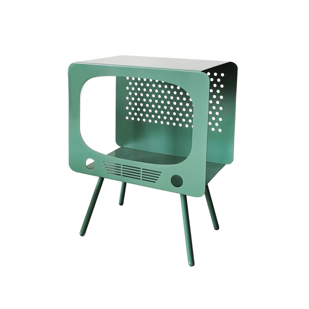 TV Sculpt Display Shelving Unique End Table in Green