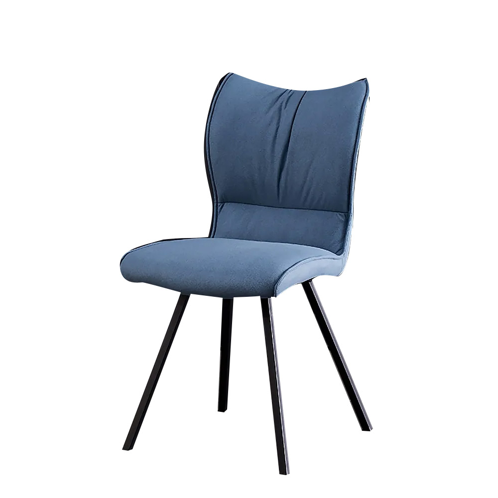 Modern Upholstered Blue Dining Chair Leath-Aire Side Chairs Set of 2