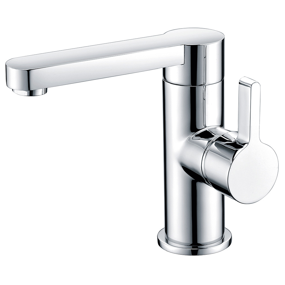 Polished Chrome Monobloc Bathroom Basin Tap Single Handle Brass Aerated Stream Watermark