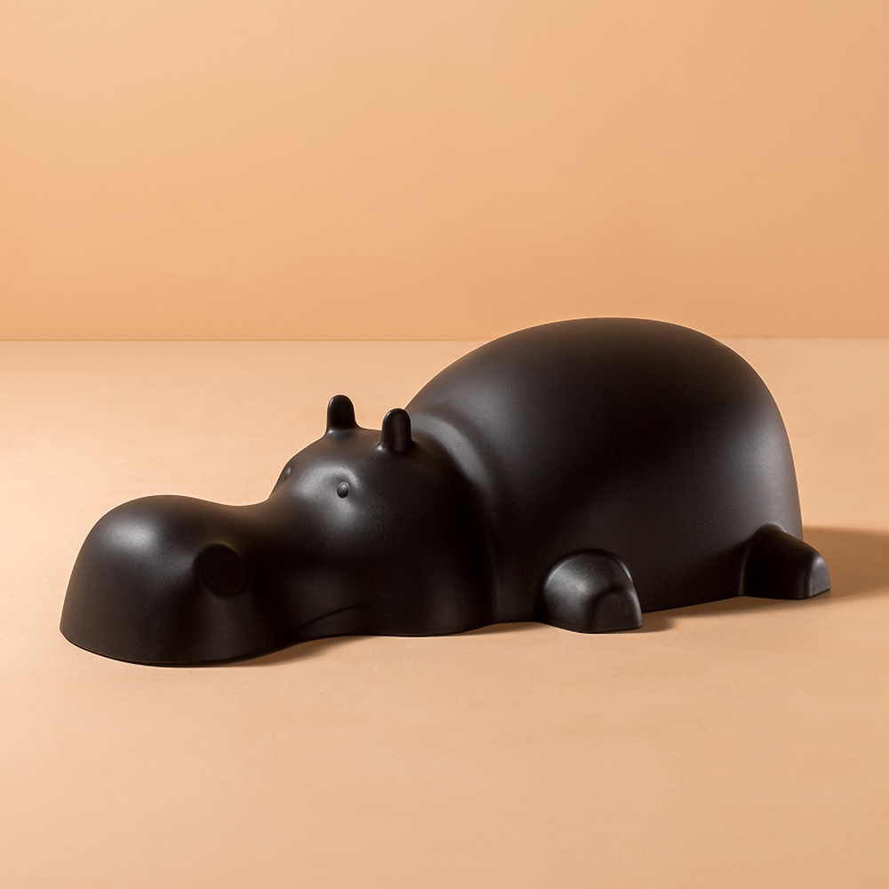 

Plastic Black Kids Chair Hippopotamus Animal Design