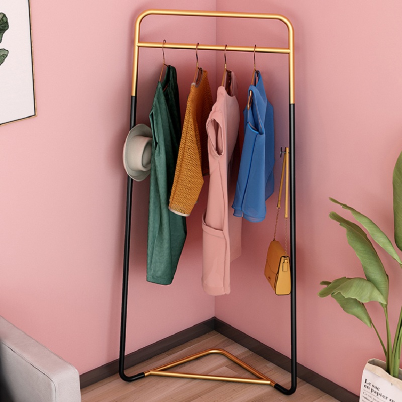 

Black & Gold Modern Triangles Standing Corner Coat Rack