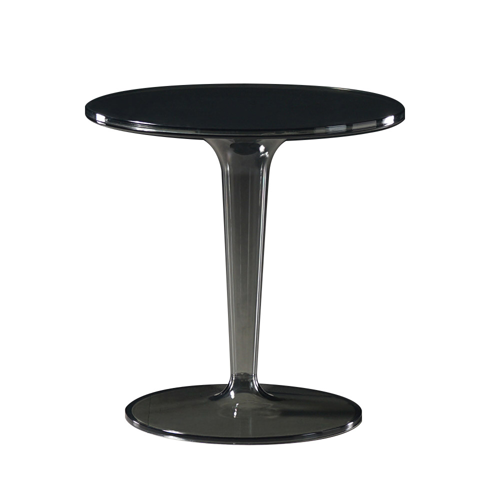 Acrylic End Table Black Modern Accent Table Clear Round Side Table