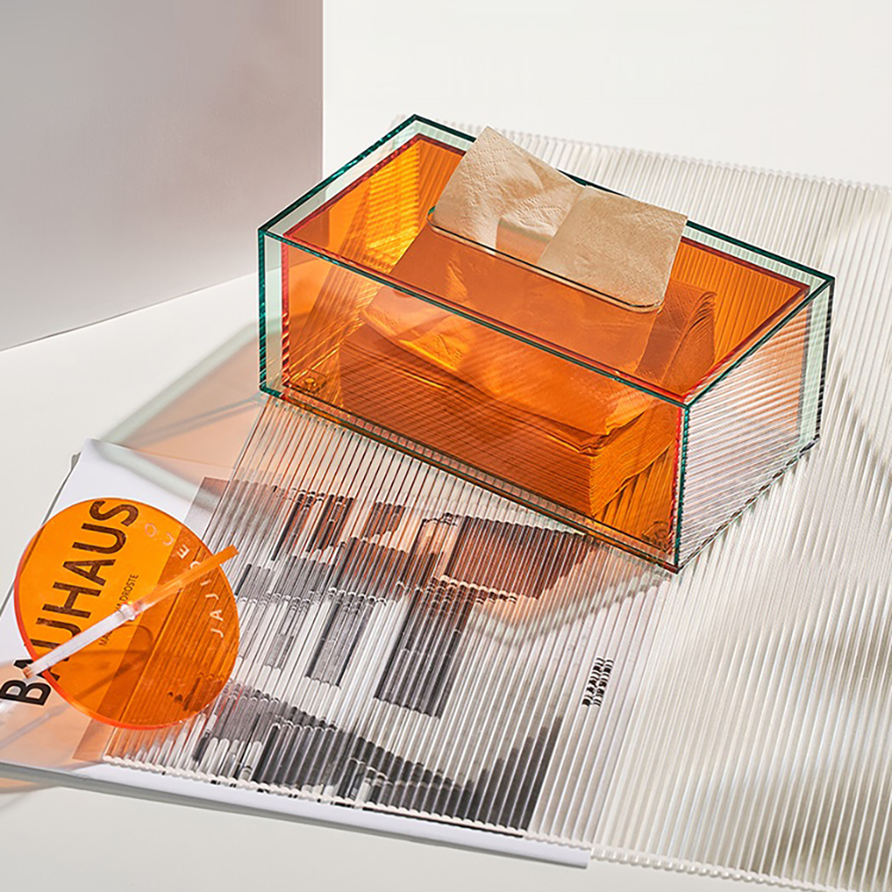 

Modern Rectangular Acrylic Tissue Box Desk Tissue Cover