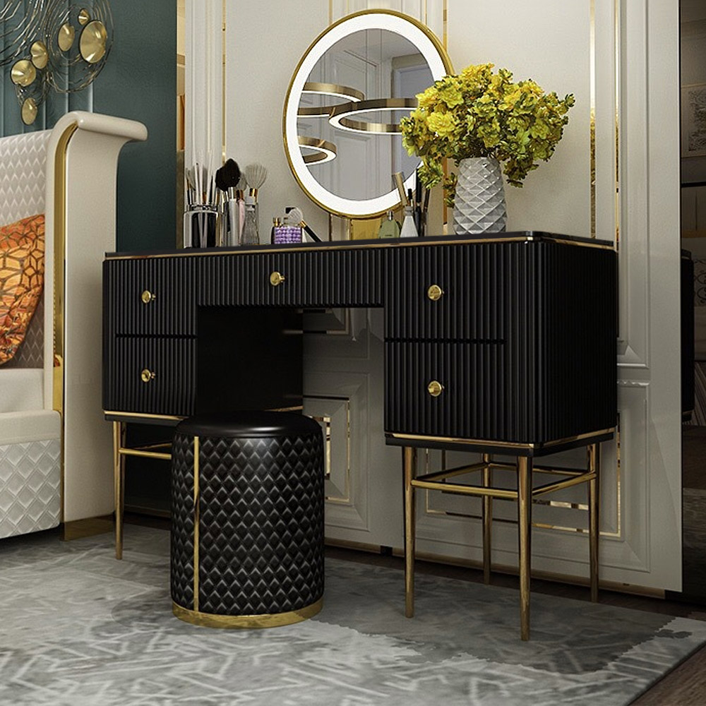 

Modern Executive Desk with Drawers in Black