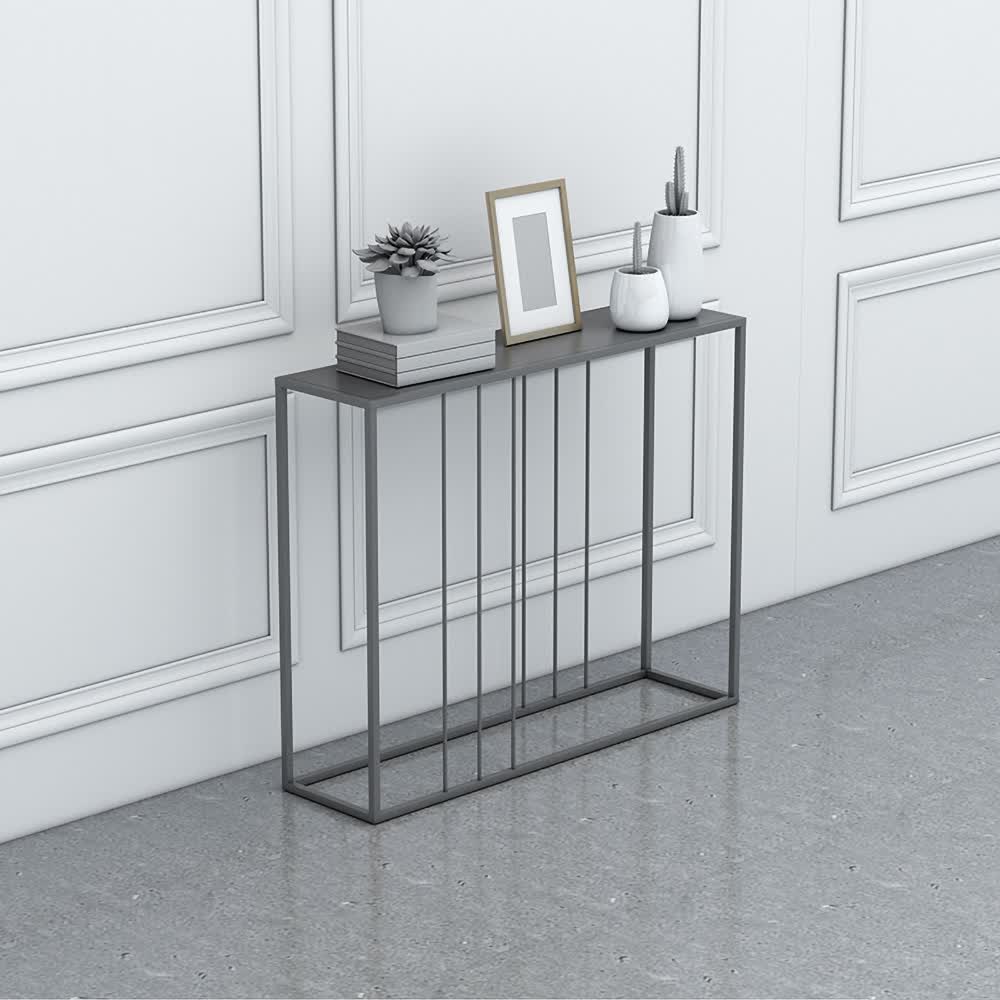 

Narrow Console Table Small Entryway Table Industrial Minimalist Style Metal