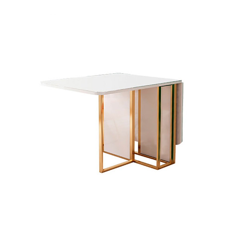 Table de salle à manger moderne extensible blanche de 59 po avec 2 chaises et plateau en verre trempé